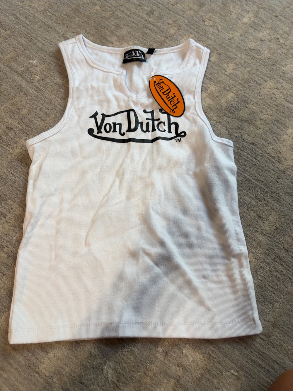 Von Dutch woman’s ' White Logo Tank Top